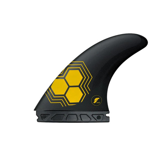 Futures AM2 Alpha Thruster Fins (Single Tab) - Carbon/Yellow