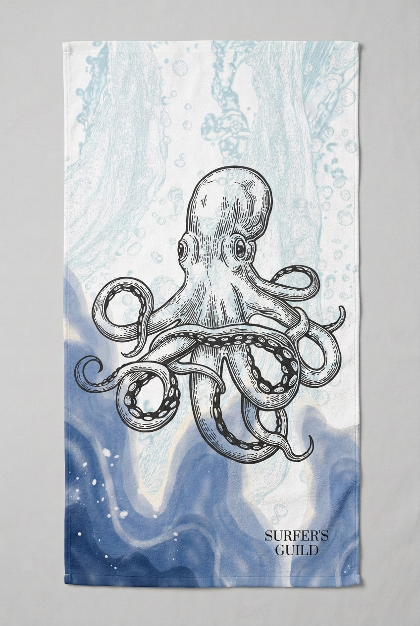 Kraken Beach Towel – Octopus Wave Design