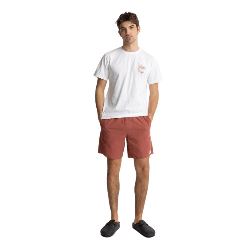 Textured Linen Jam Shorts - Clay