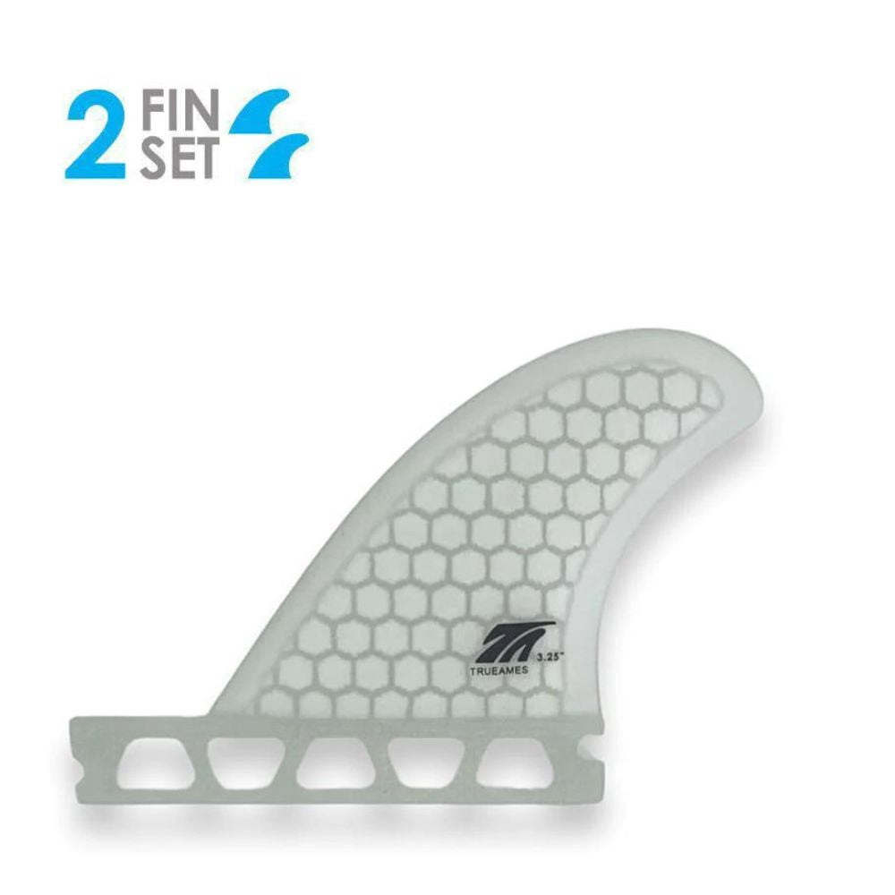 True Ames - 3.25" Side Bites - Clear Hexcore Fiberglass - Single Tab Futures