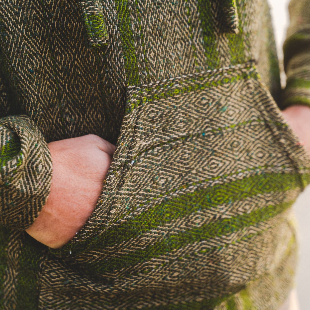 mexican oaxaca hoodie olive green