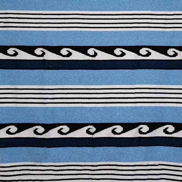 Blue Waves Mexican Blanket