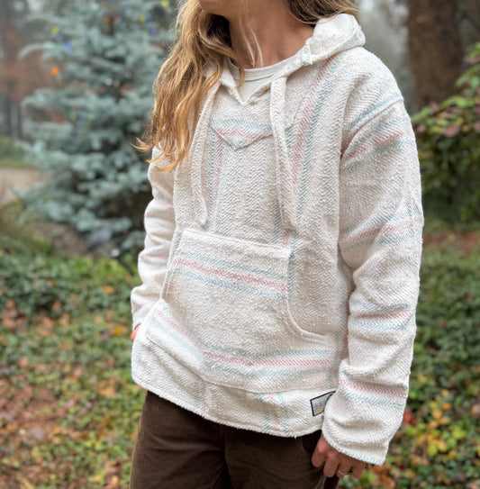 Authentic Baja Hoodie - White Pink