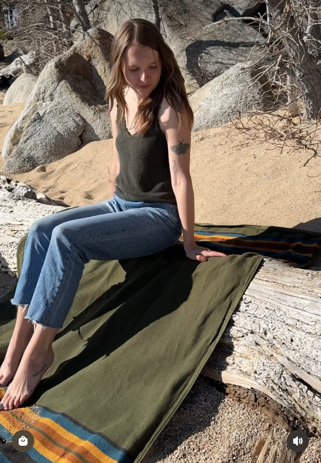 Canvas Camping Blanket - Waxed Canvas Outdoor Blanket / Bushcraft Blanket