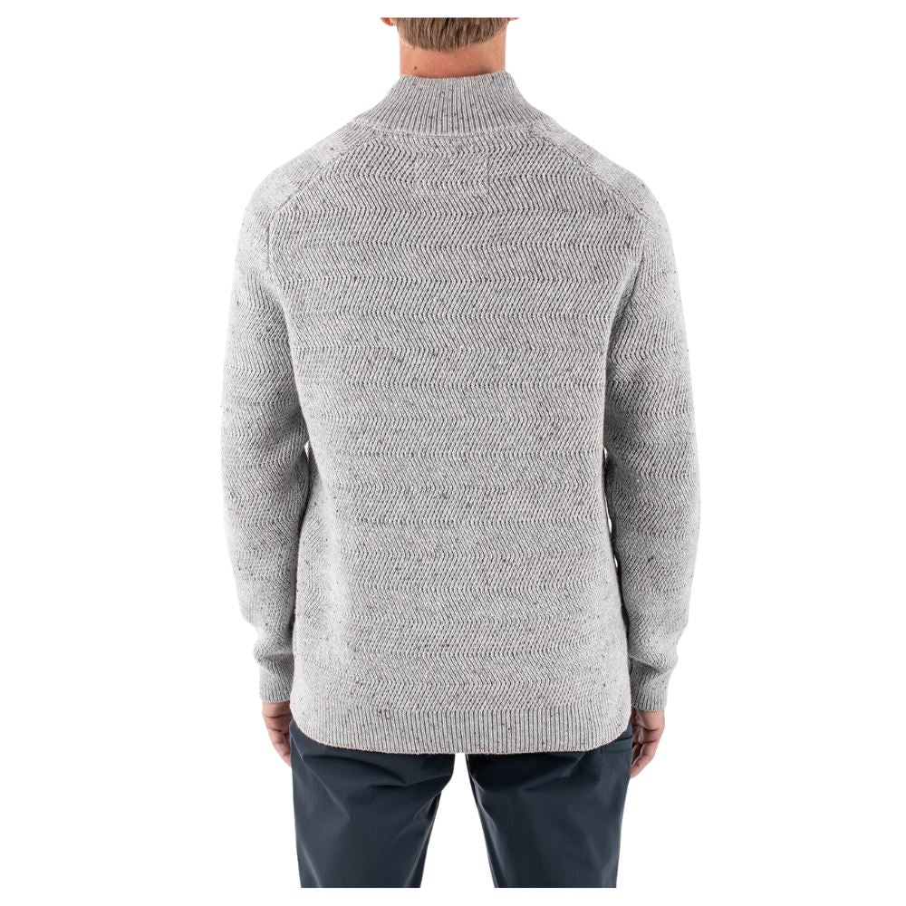 Jetty -  Light Grey Men's Tack Sweater - Back View