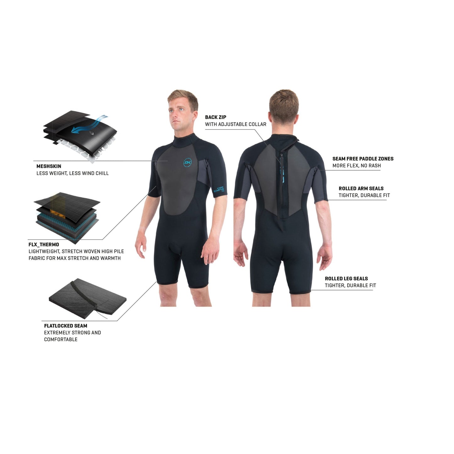 DAKI M QUANTUM CZ FL LS SHORTY 2/2MM