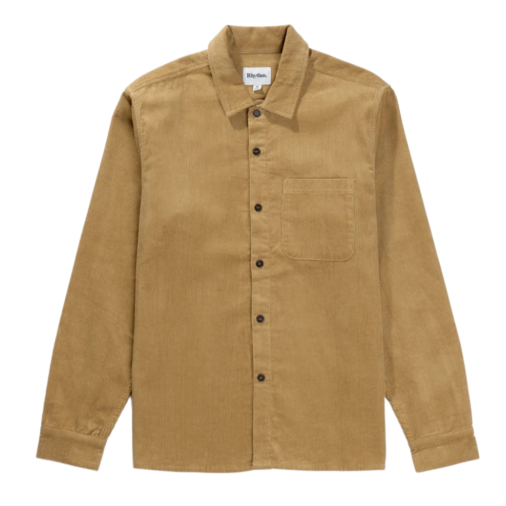 Rhythm - Corduroy Long Sleeve Shirt - Camel