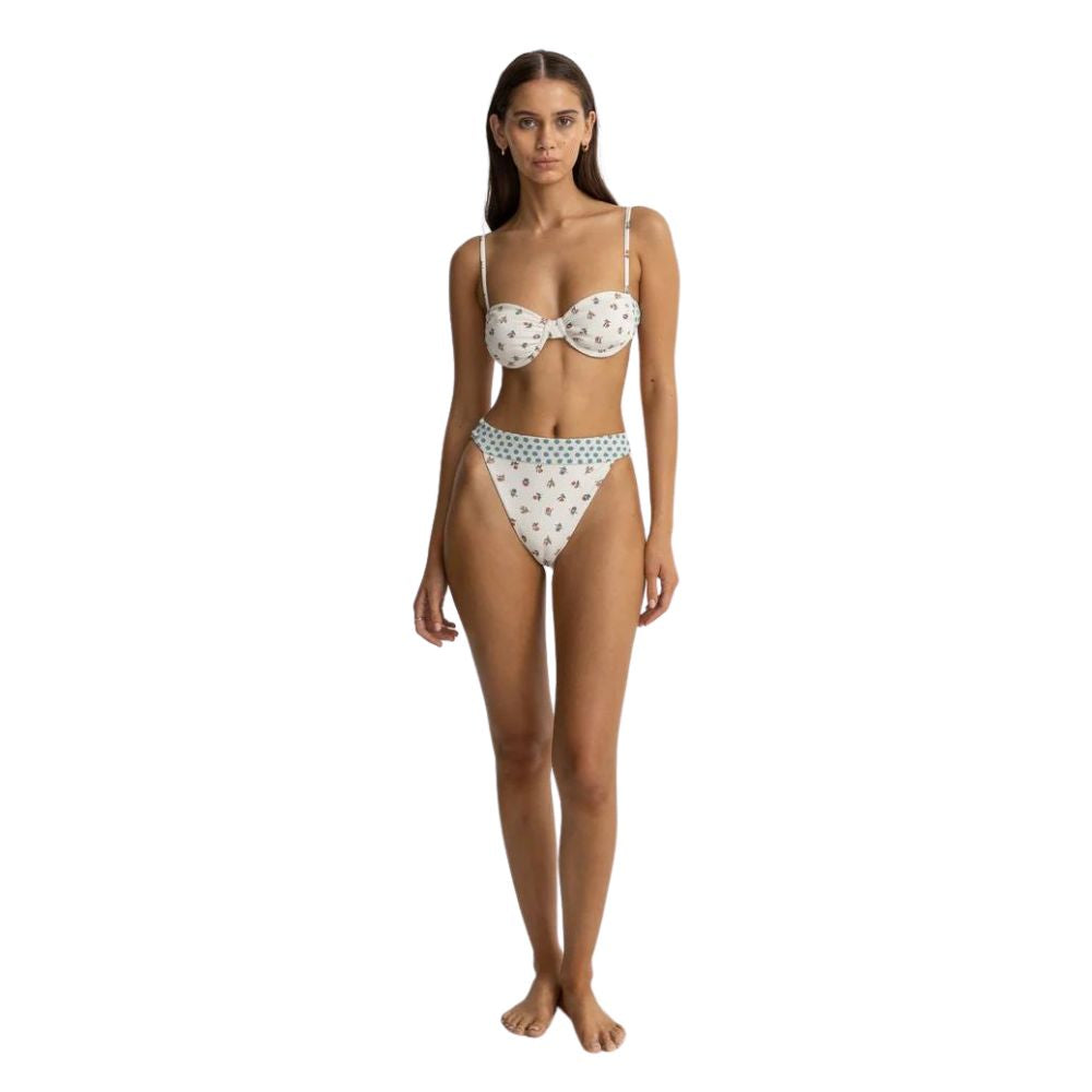 Rhythm Harlow Floral Top - White Floral Bikini Top