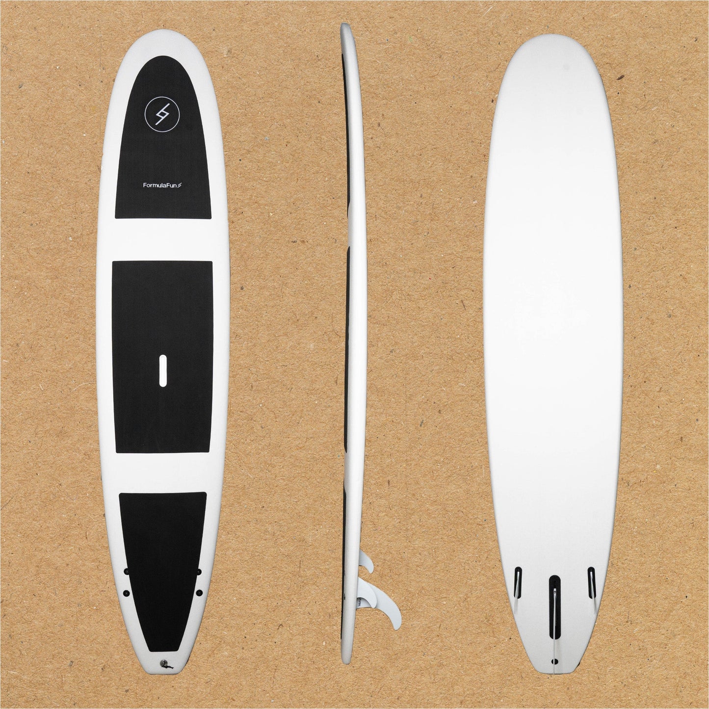 9'6" SanO Soft Top Longboard - Black/White