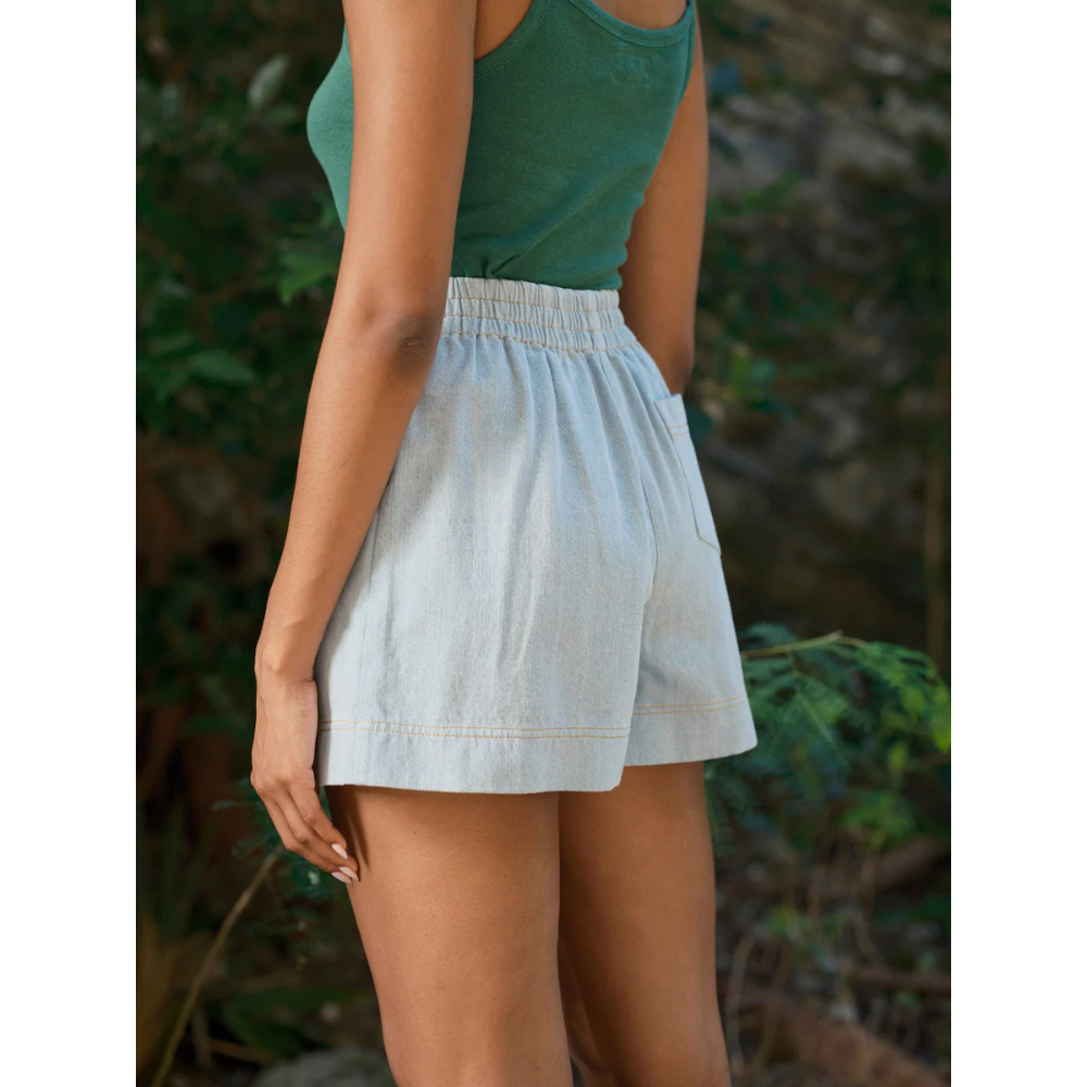 Mollusk Denim Stella Shorts - Light Blue
