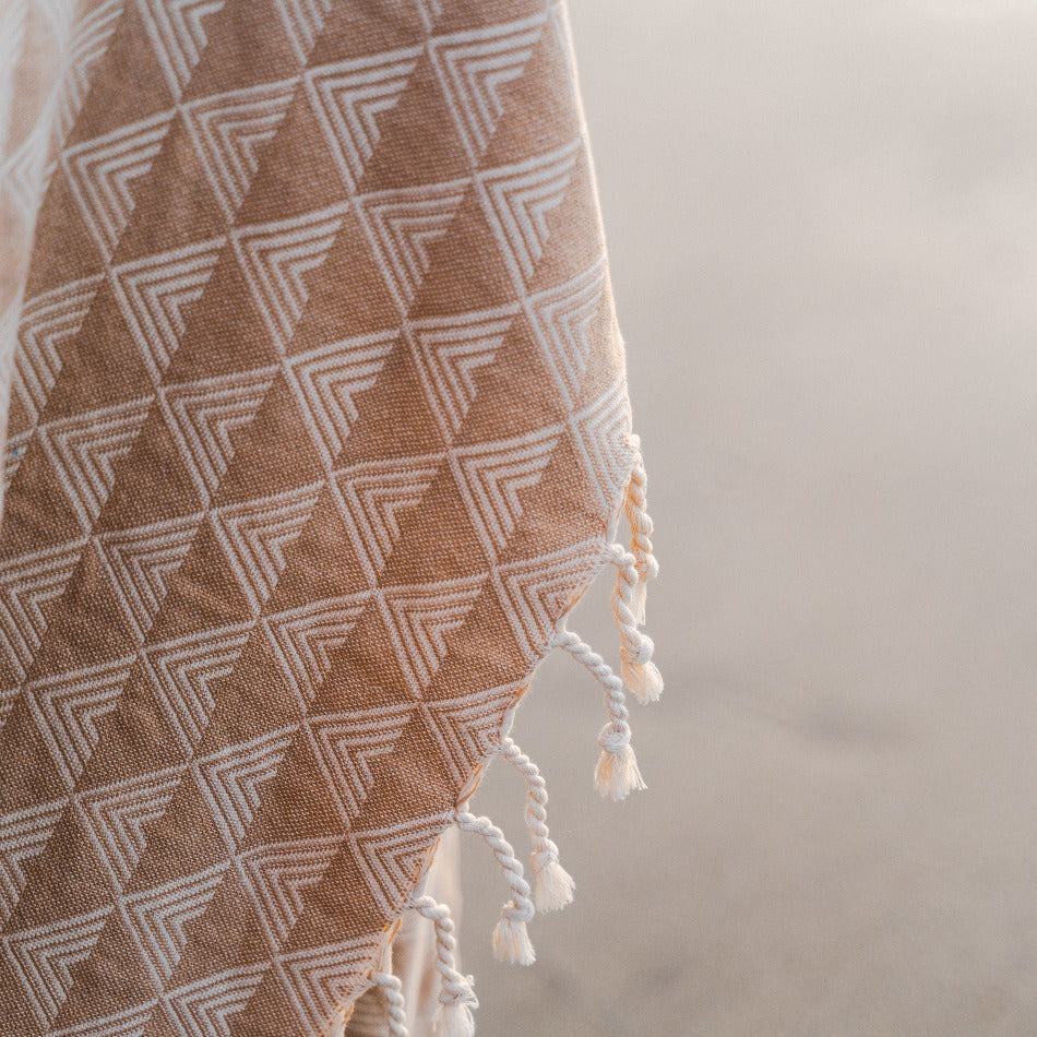 Organic Cotton Beach Blanket - Tan