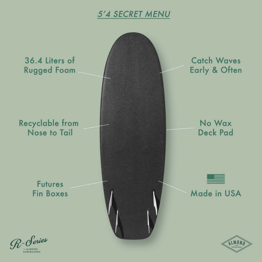 used almond foam shortboard