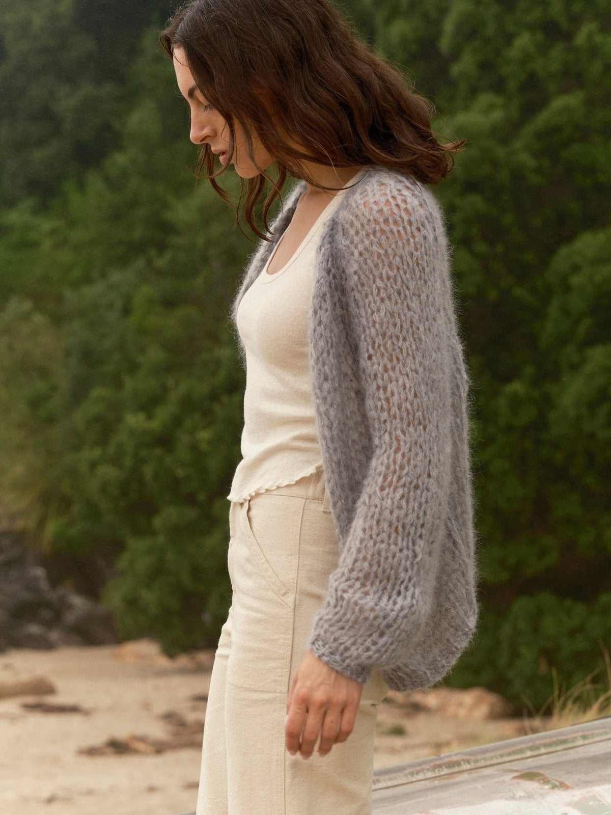 Mollusk Cloud Cardigan - Women's Mohair Blend Open Front Sweater
