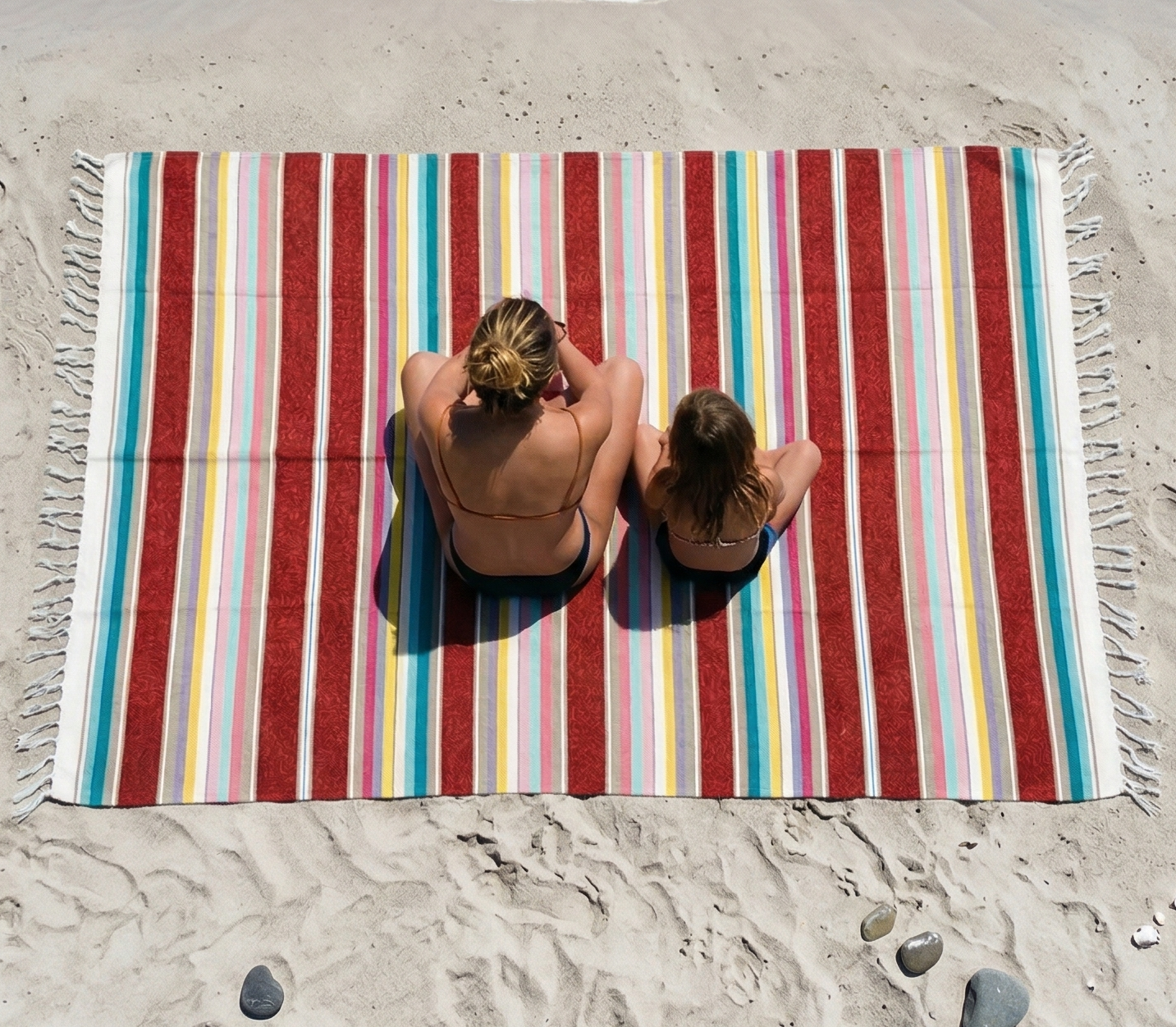 100% Cotton Beach Blanket - Mexican Serape - Red – SurfersGuild