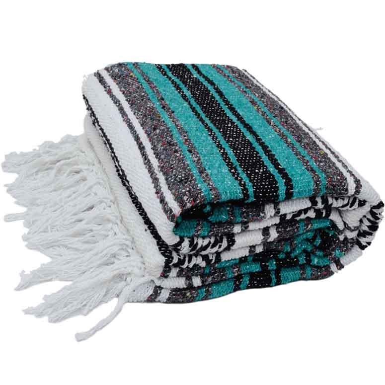 Sea Green Mexican Falsa Yoga Blanket