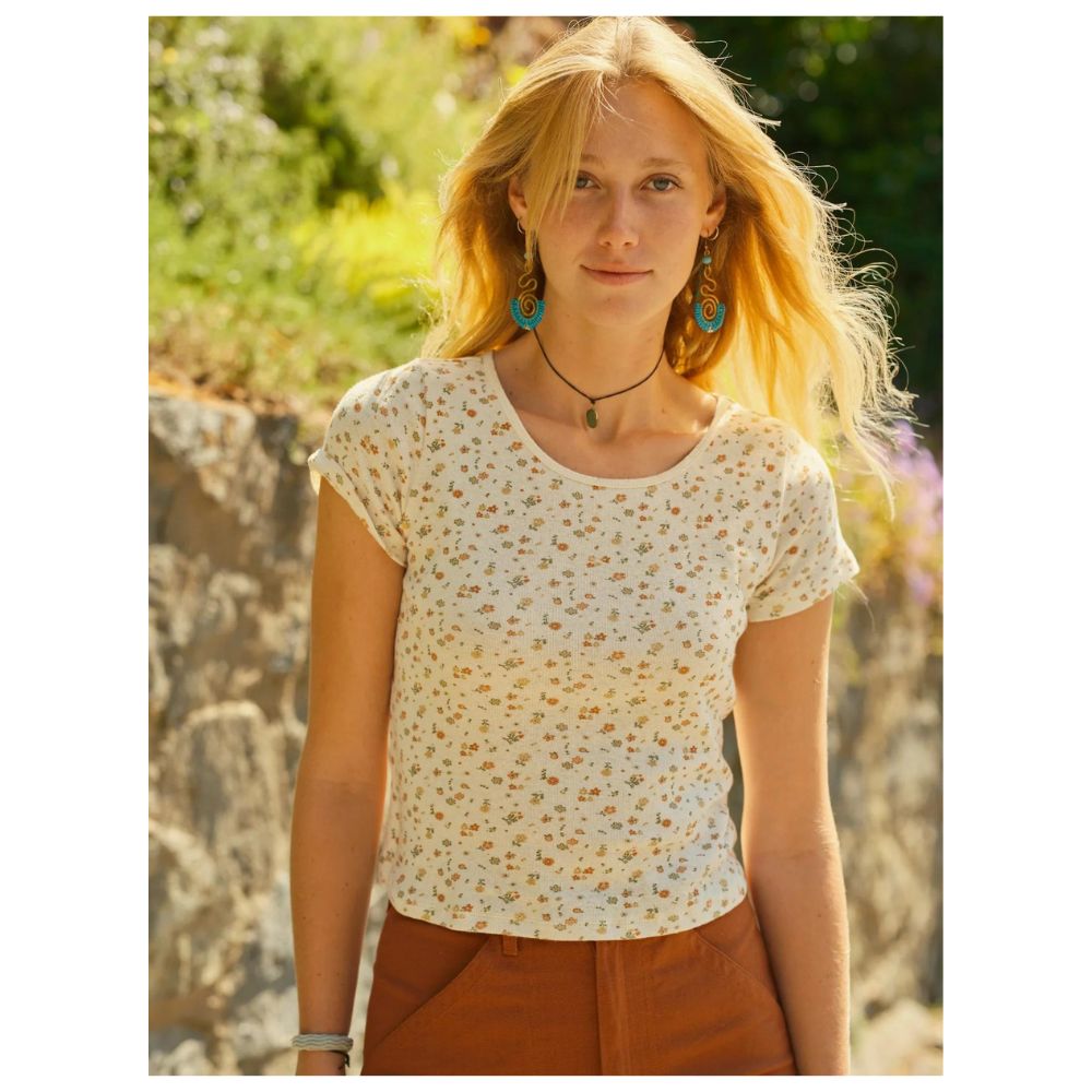 Mollusk Hemp Ribsy Tee - Harvest Gold Floral