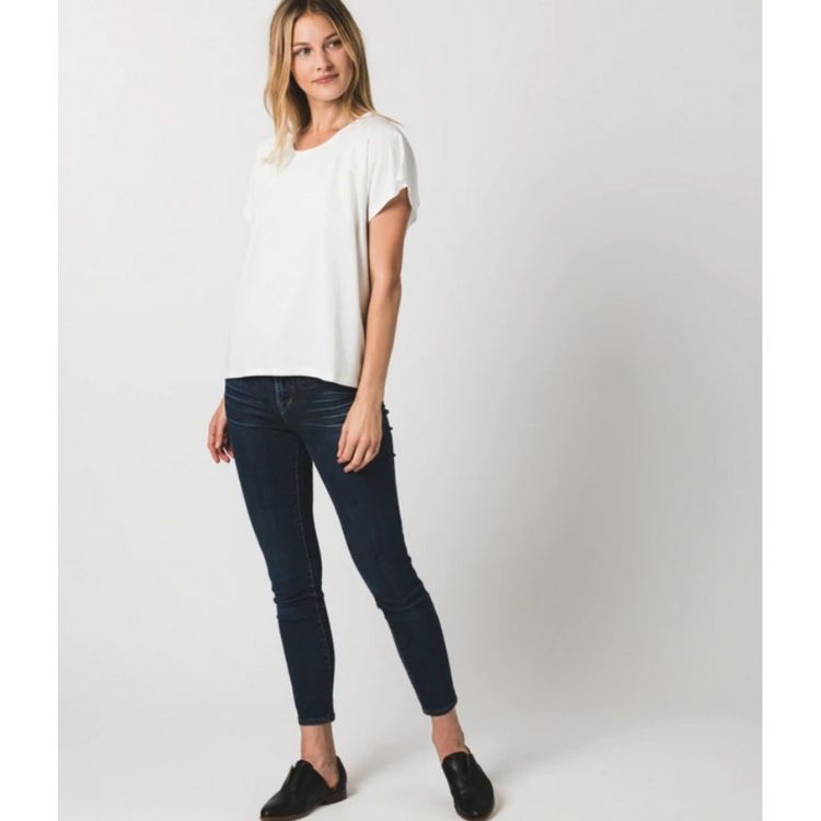 Organic Raglan Crew Tee - White