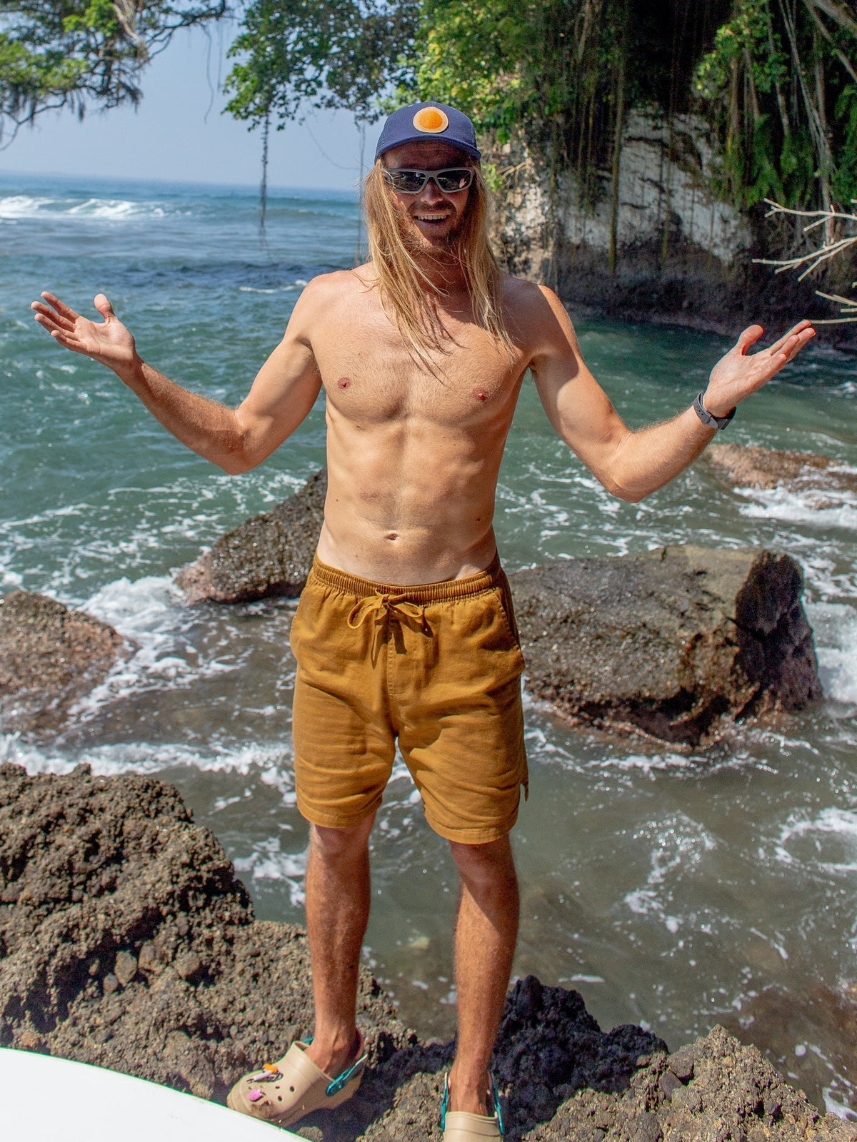 Mollusk Lined Summer Shorts - Men's Lined Cotton Drawstring Shorts