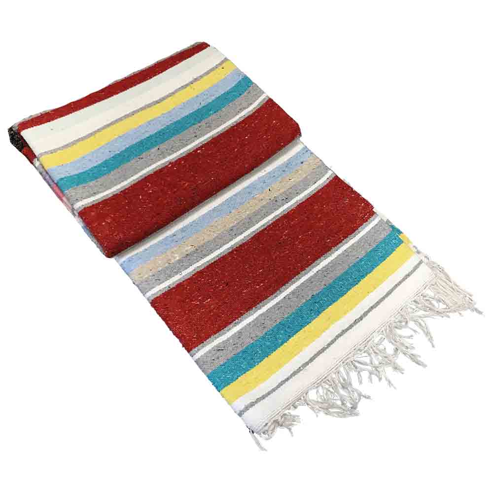 Beach Serape Mexican Blanket - Red