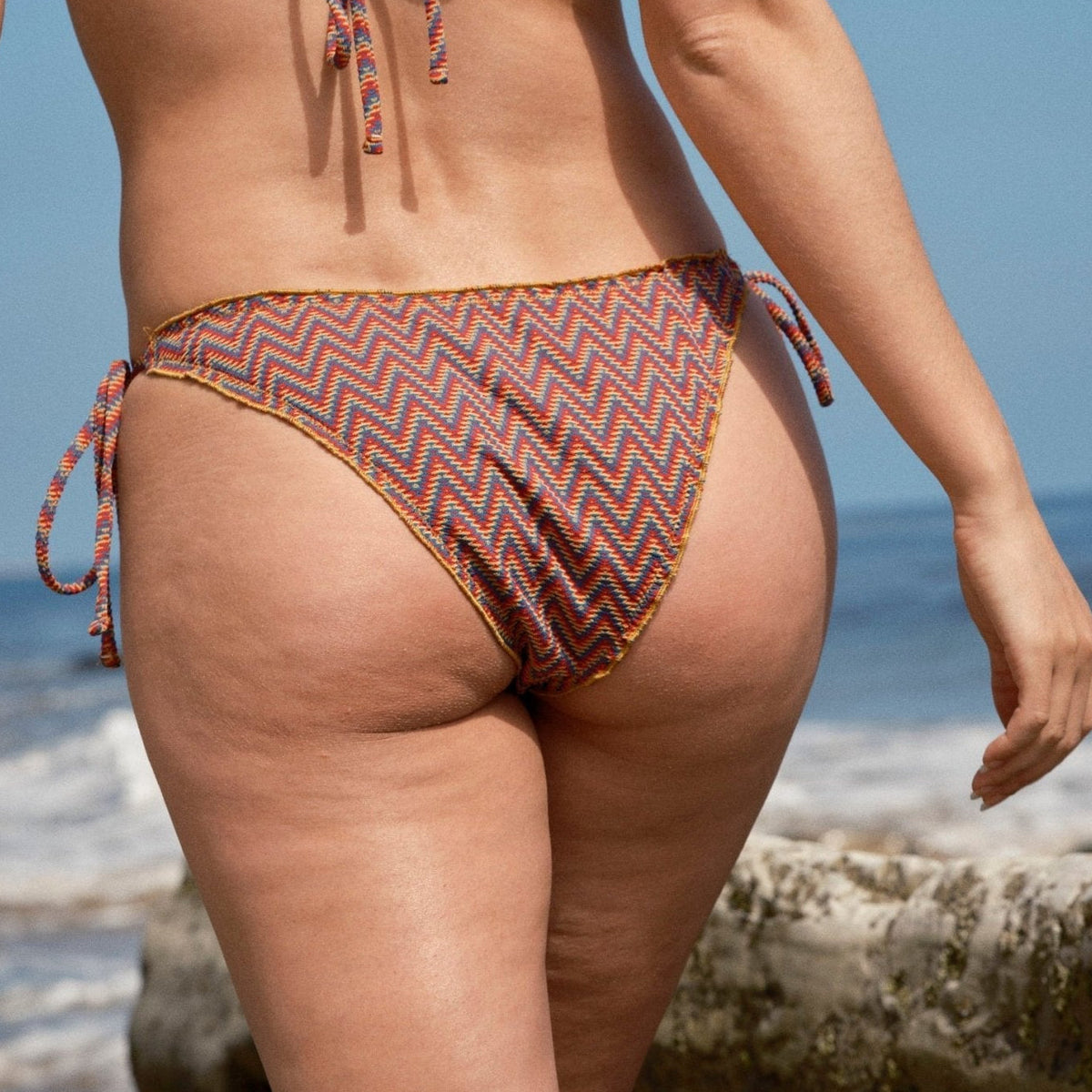 Mollusk Ruffle Bikini Bottom - Women's Cheeky Tie Side Swim Bottom