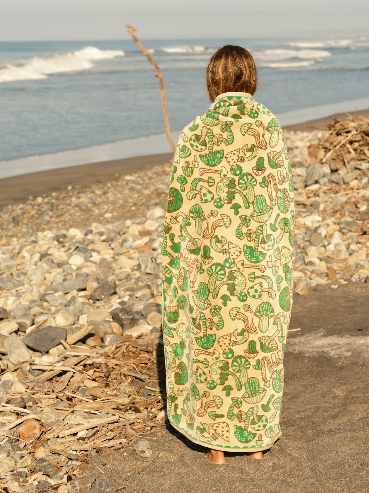 Mollusk Shroom Towel - Plush Cotton Jacquard Beach Towel, Made in USA