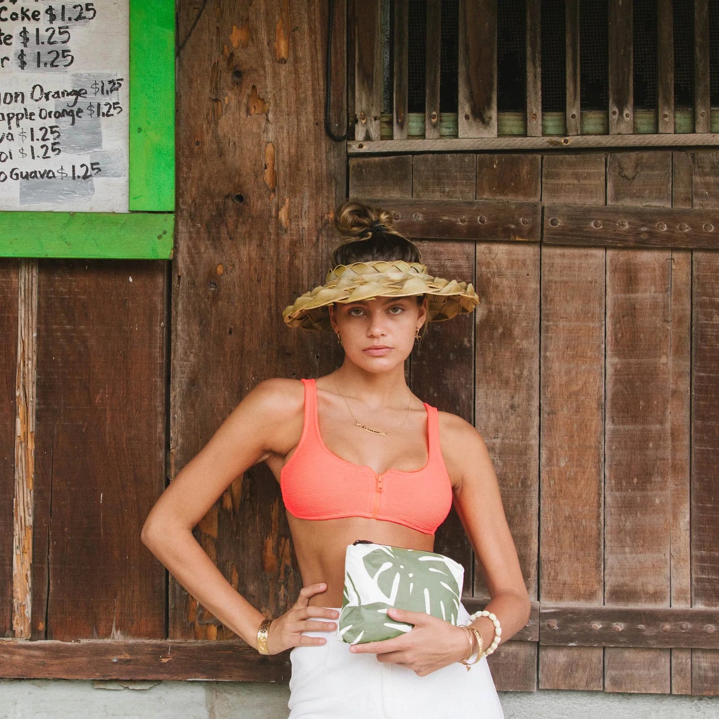 Small Pouch - Monstera - Seaweed