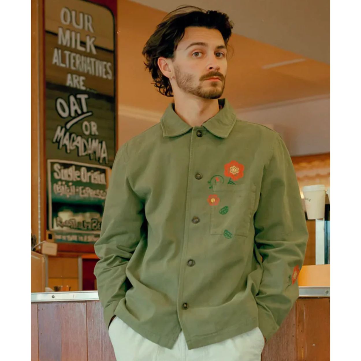 Rhythm Flower CPO Overshirt - Olive