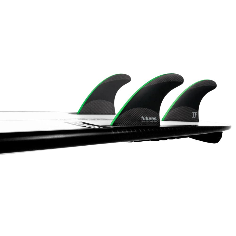 Futures JJF Techflex Thruster Fins (Single Tab) - Black/Neon Green