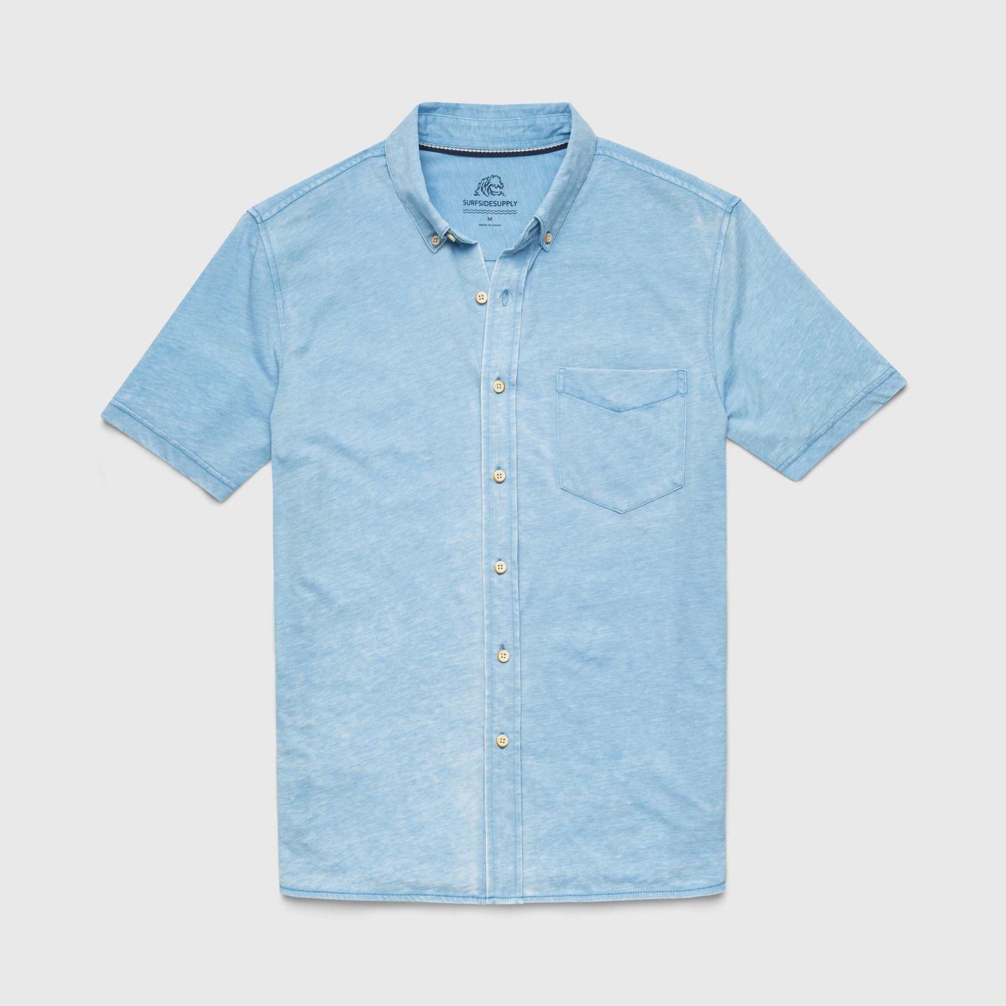 Tony Burnout Knit Shirt - Blissful Blue