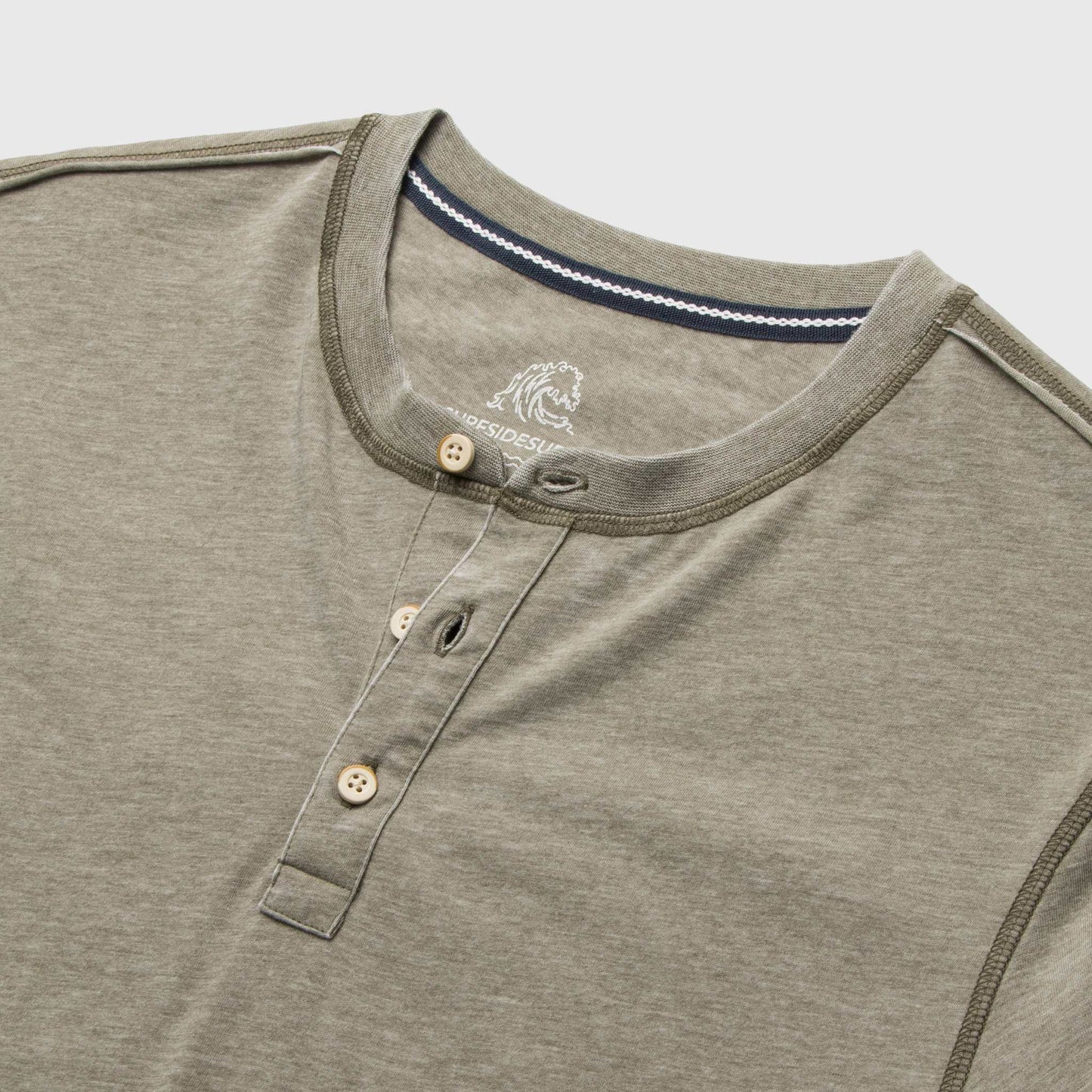 Sean Burnout Henley - Lichen Green