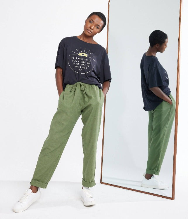 Linen Pant - Olive Green