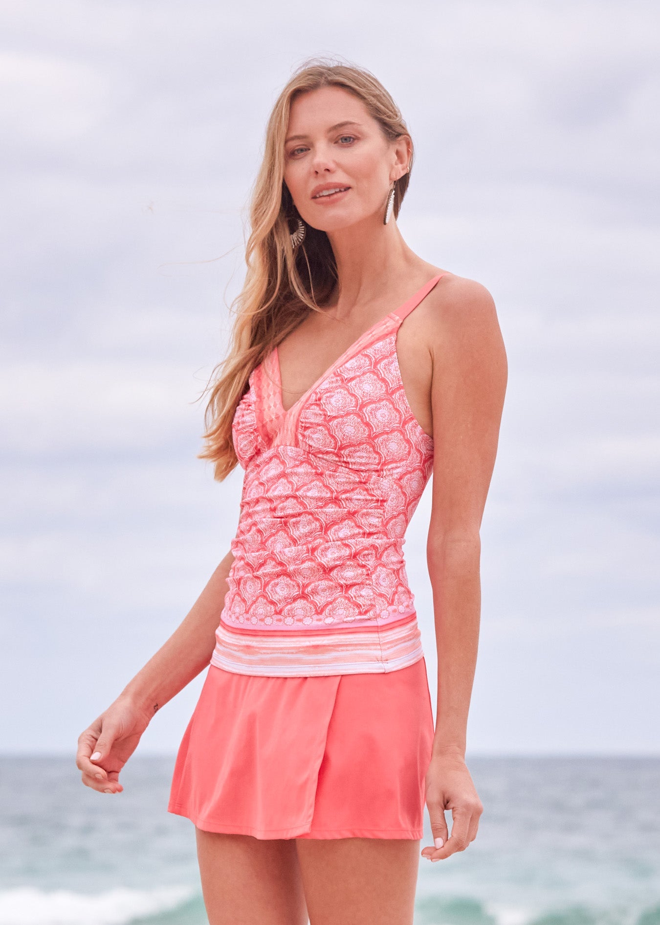 Amelia Island Embroidered Tankini Top