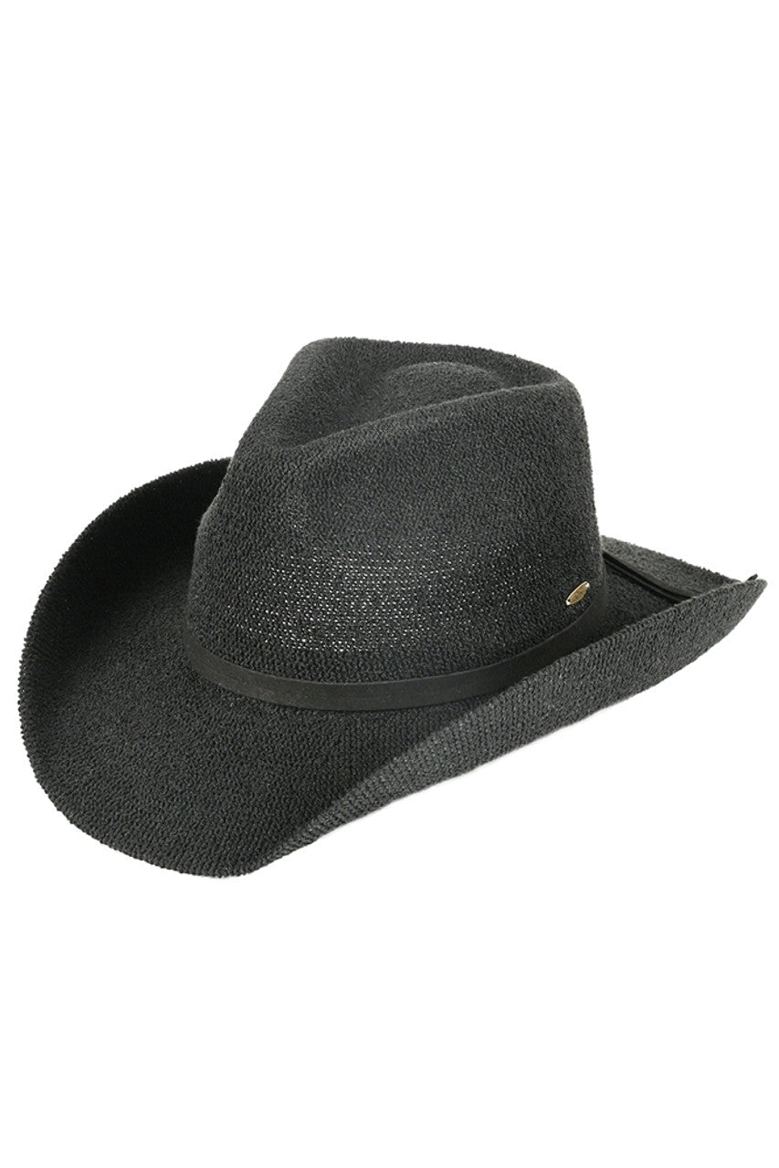 C.C Women's Terry Cloth Band Trim Cowboy Hat