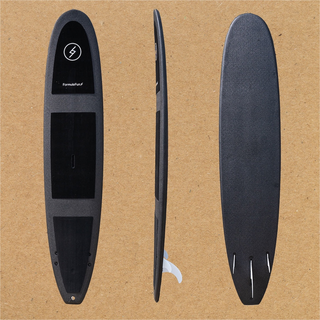 9'6" SanO Soft Top Longboard - Black/White
