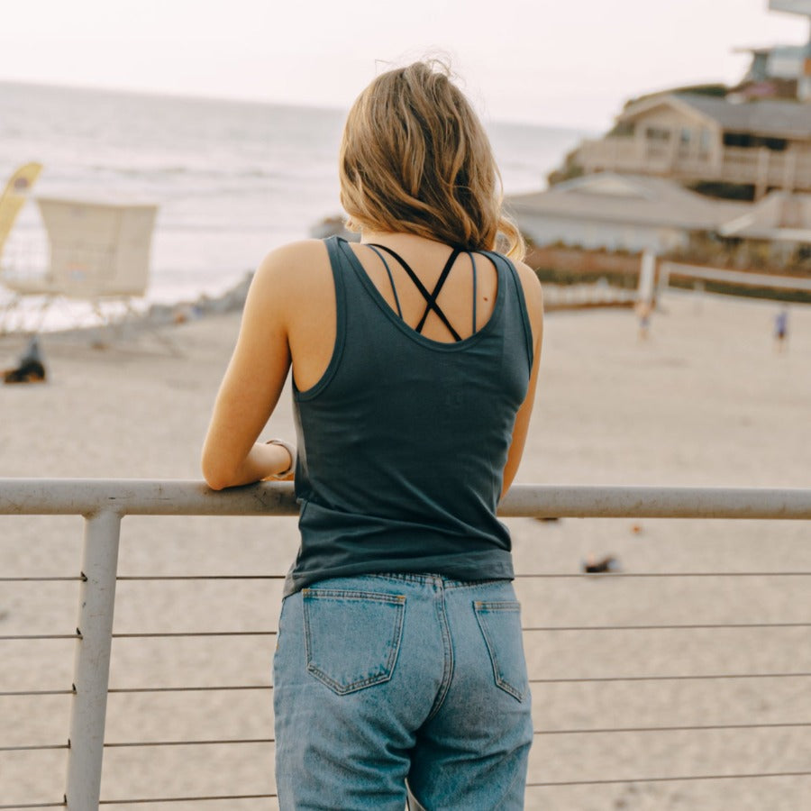 Women's Organic Cotton Tank Top - Slate Blue