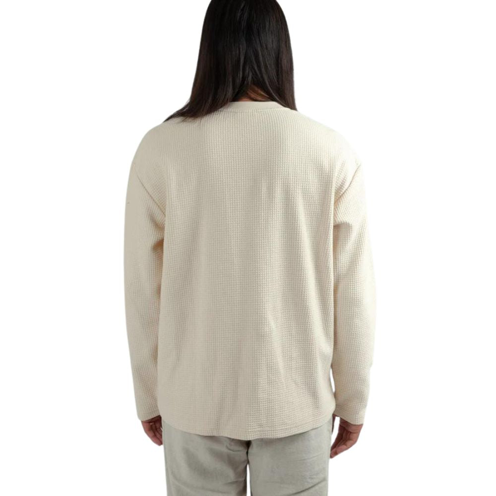 Rhythm Vintage Waffle Knit Long Sleeve T-Shirt - Natural