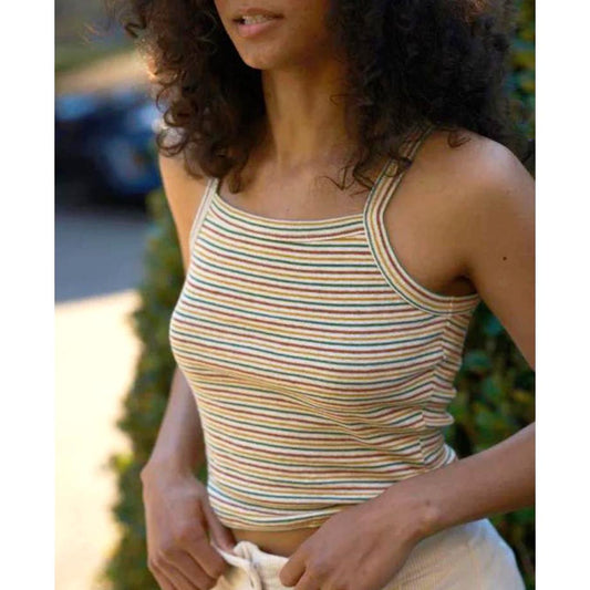 Mollusk Ringer Tank - Red, Gold & Green Stripe