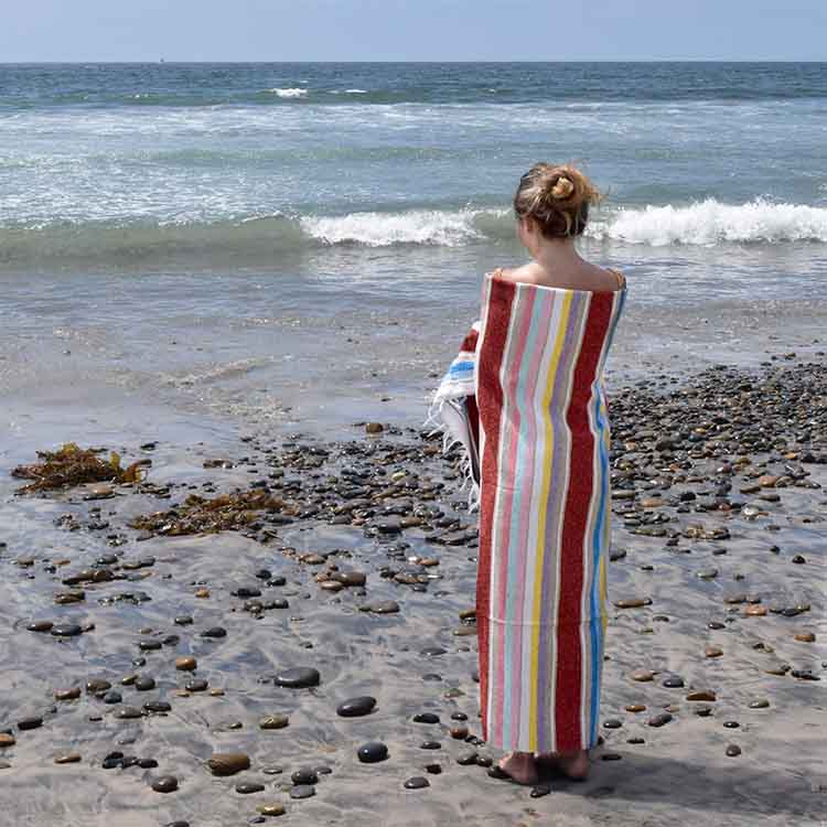 Beach Serape Mexican Blanket - Red