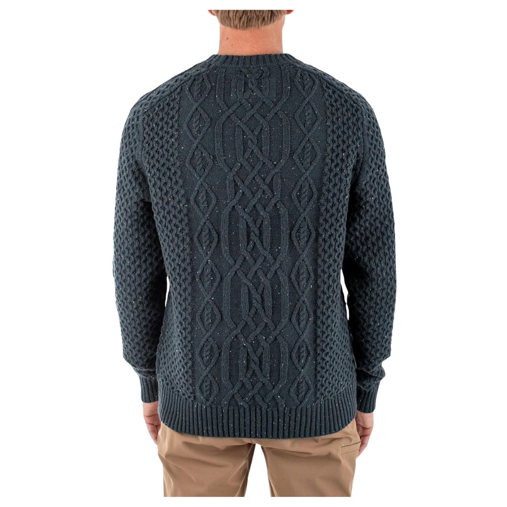 Men's Navy Angler Oystex Sweater - Back View