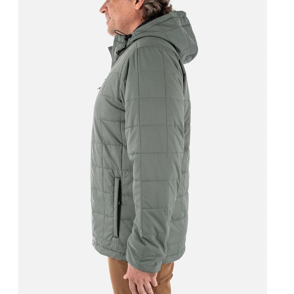mens puffy jacket by jetty green light