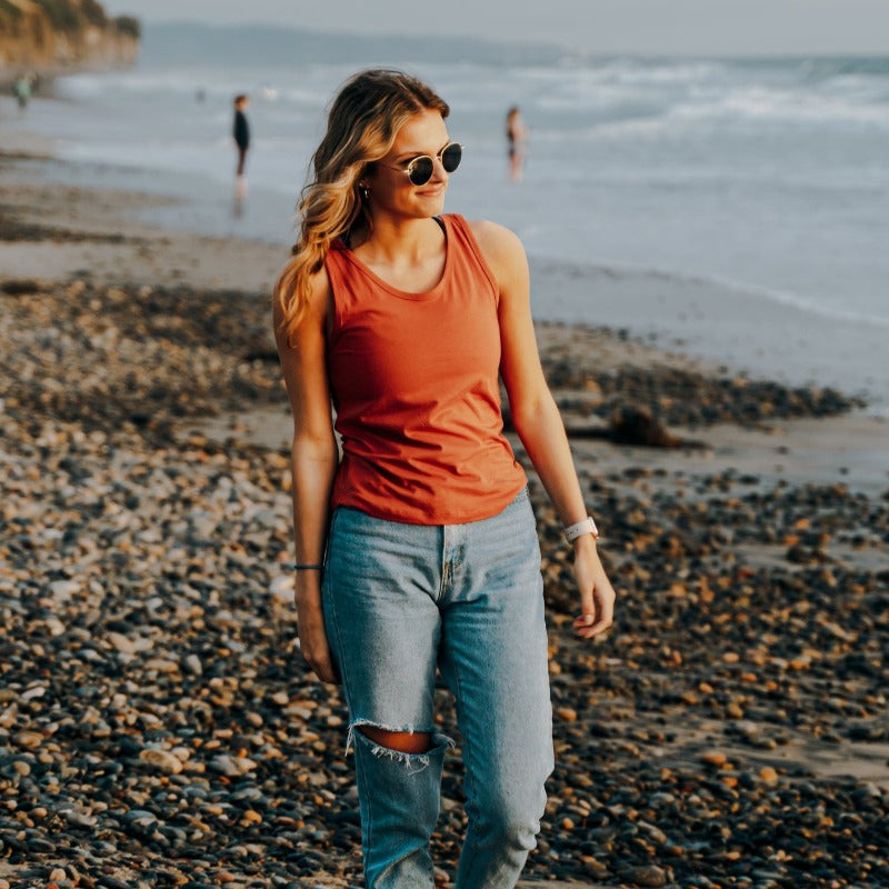 Women's Organic Cotton Tank Top - Terracotta Burnt Orange