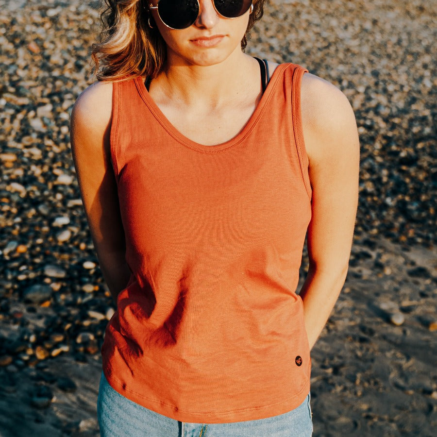 Women's Organic Cotton Tank Top - Terracotta Burnt Orange