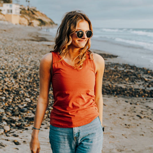 Women's Organic Cotton Tank Top - Terracotta Burnt Orange