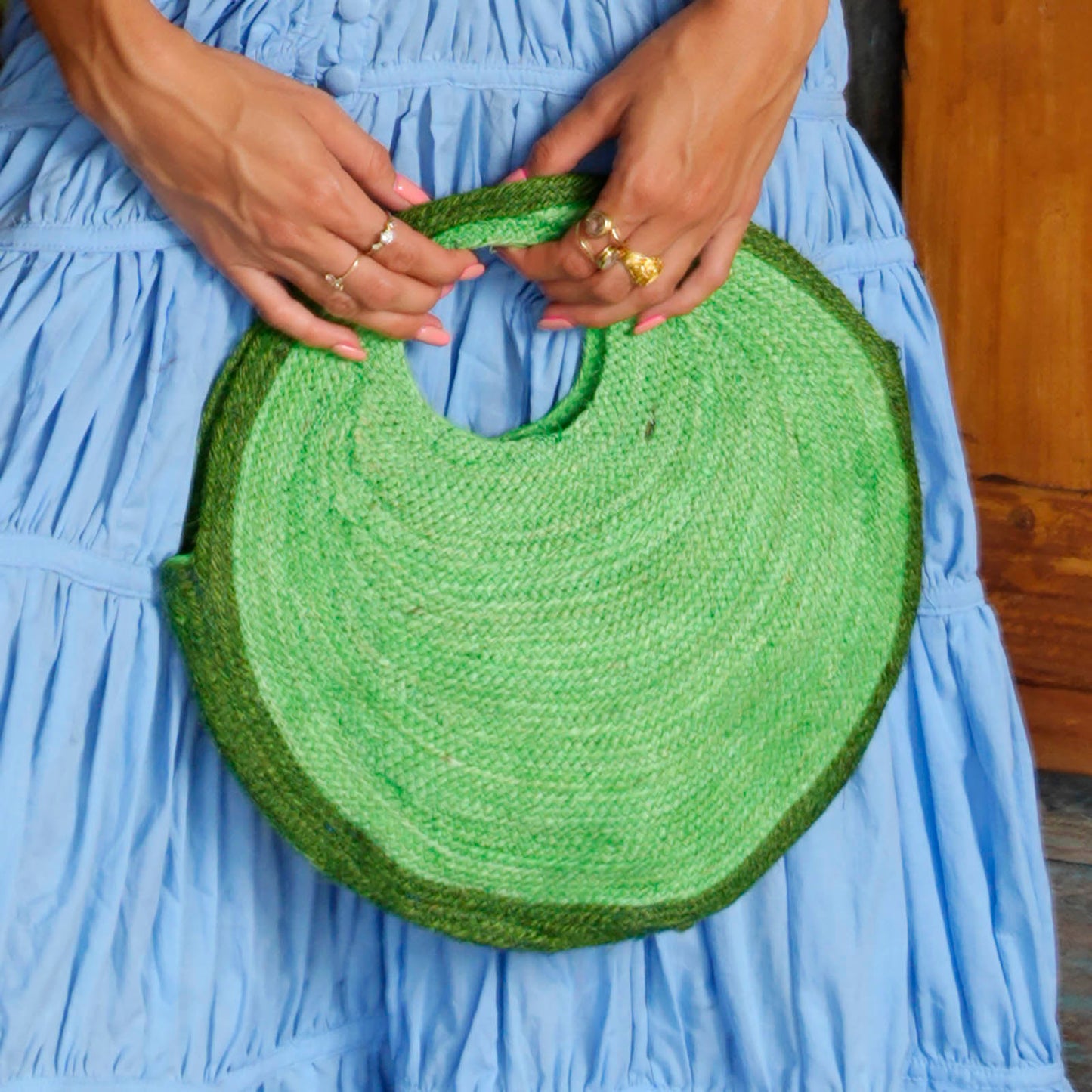 SOLO AVOCADO Jute Bag In Green