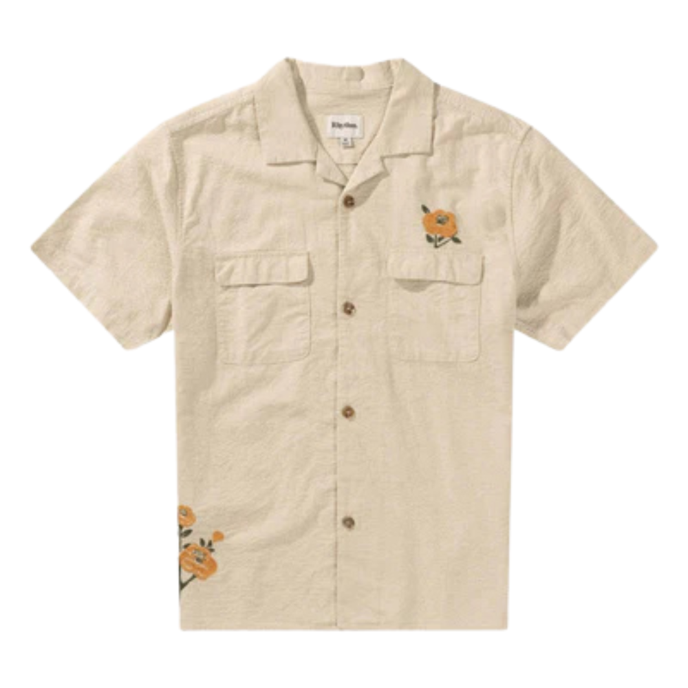 Rhythm - Embroidered Seersucker Shirt - Natural