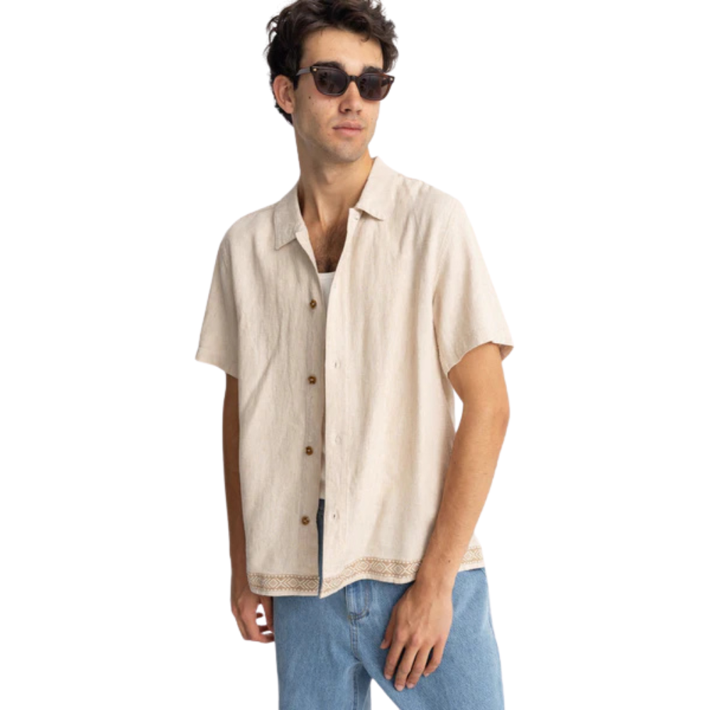 cut out dress beige Rhythm Trim Ss Shirt Natural, S