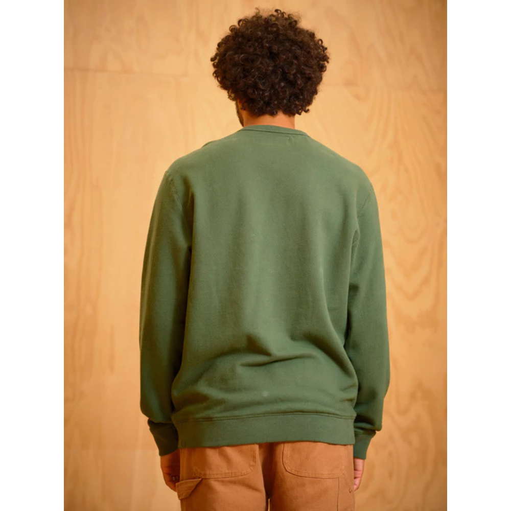 Mollusk - Men's Kanpai Crew Sweater - Dark Rover Green