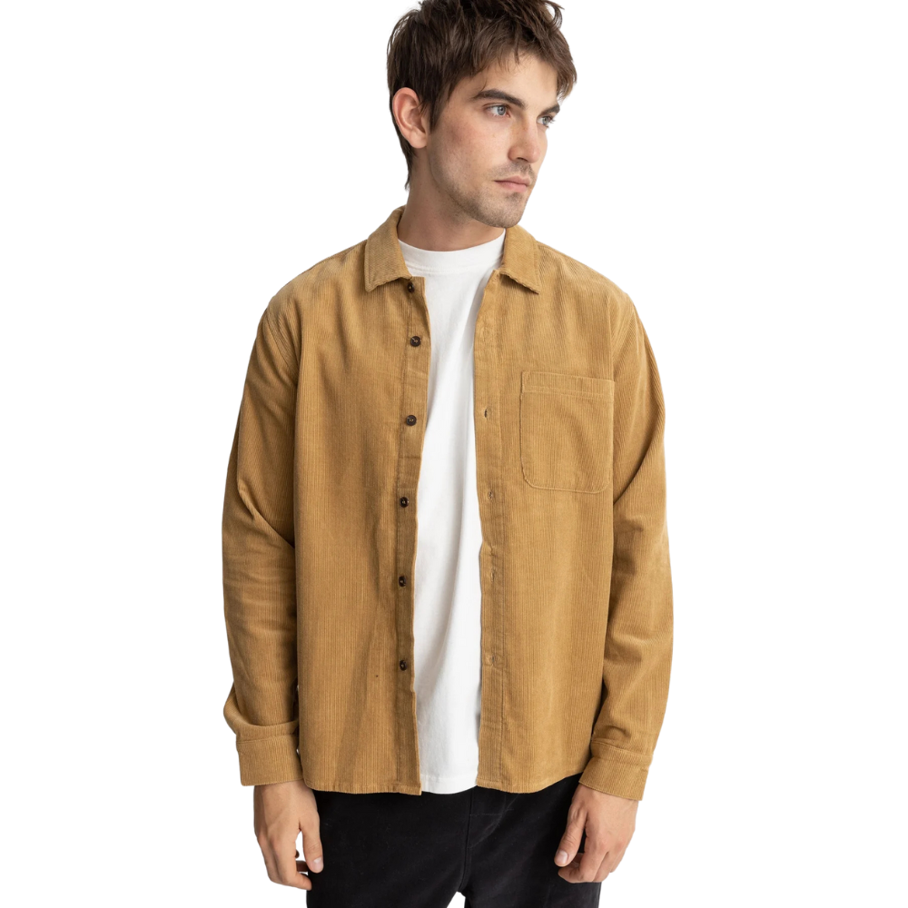 Rhythm - Corduroy Long Sleeve Shirt - Camel