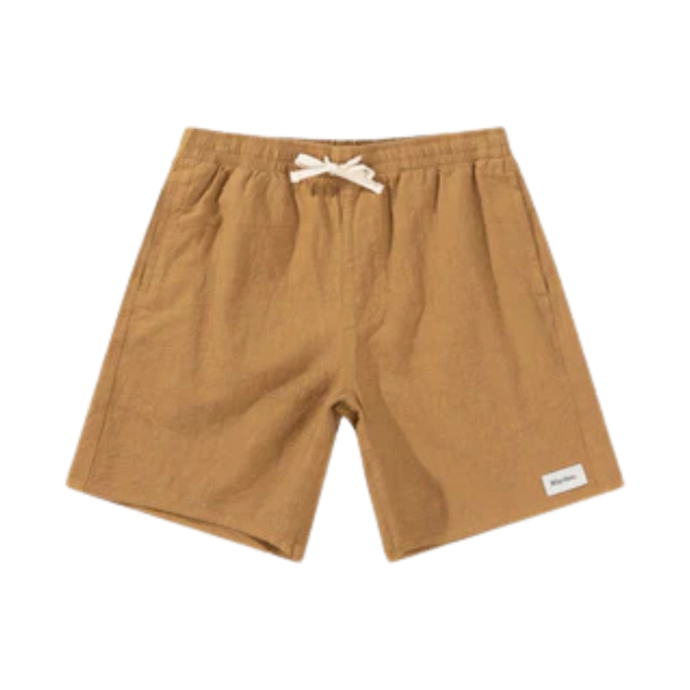 Rhythm - Textured Linen Jam Shorts - Tobacco