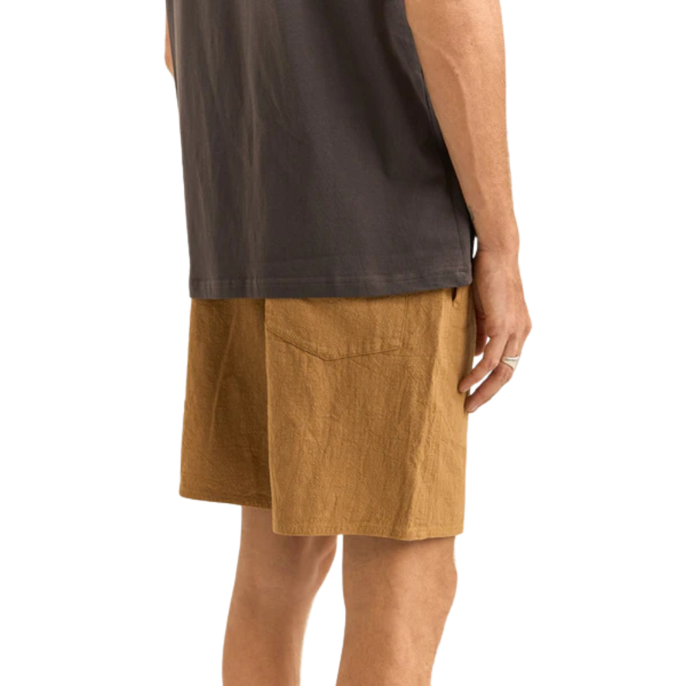 Rhythm - Textured Linen Jam Shorts - Tobacco